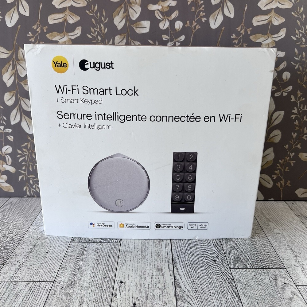 NEW YALE August Wi-Fi Smart Lock + Smart Keypad (Silver) S01 OPEN BOX